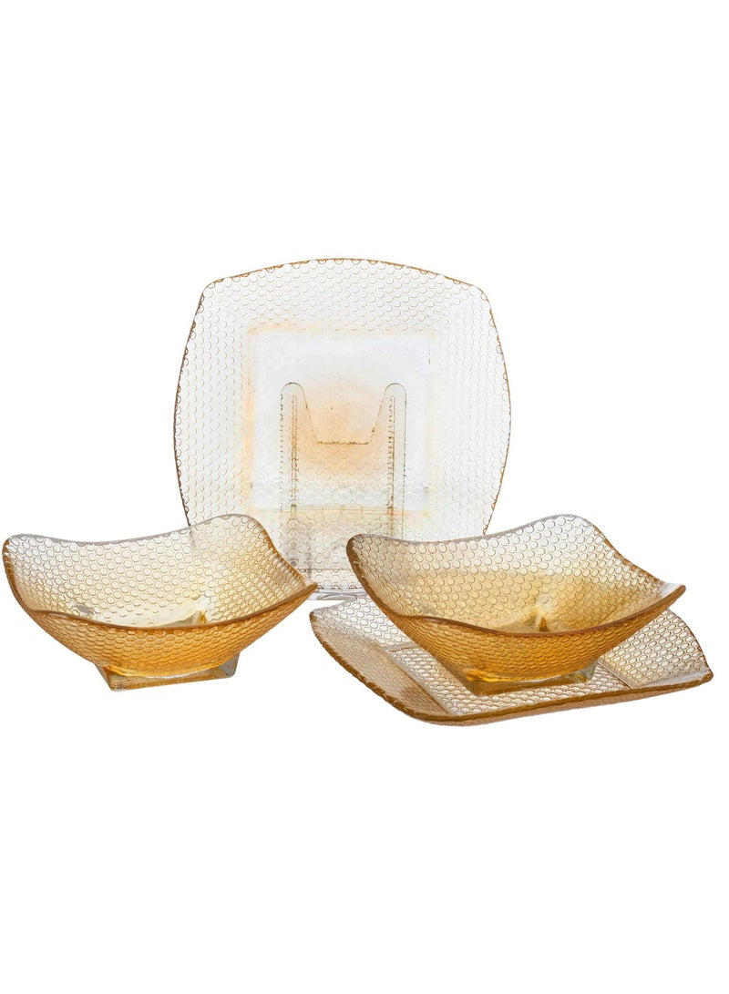 Dania 24 Piece Hospitality Set Consisting Of 12 Bowls With 12 Dishes For Sweets And Nuts, And It Is Multi Use Clear Square Glass
Shape 15X15 Cm - Image 3